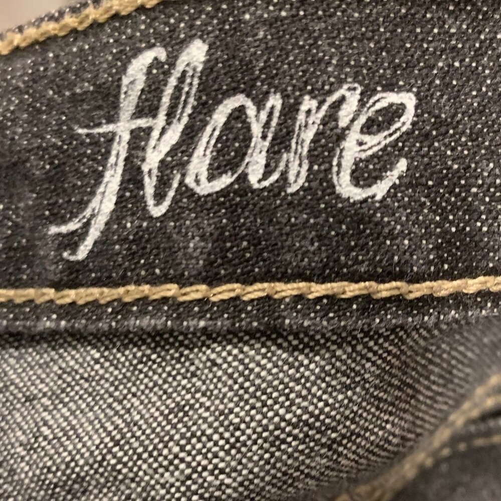 Calvin Klein Y2K Black Wash Retro Flare Boot Cut 10 Jeans High Rise Pockets - Picture 8 of 9